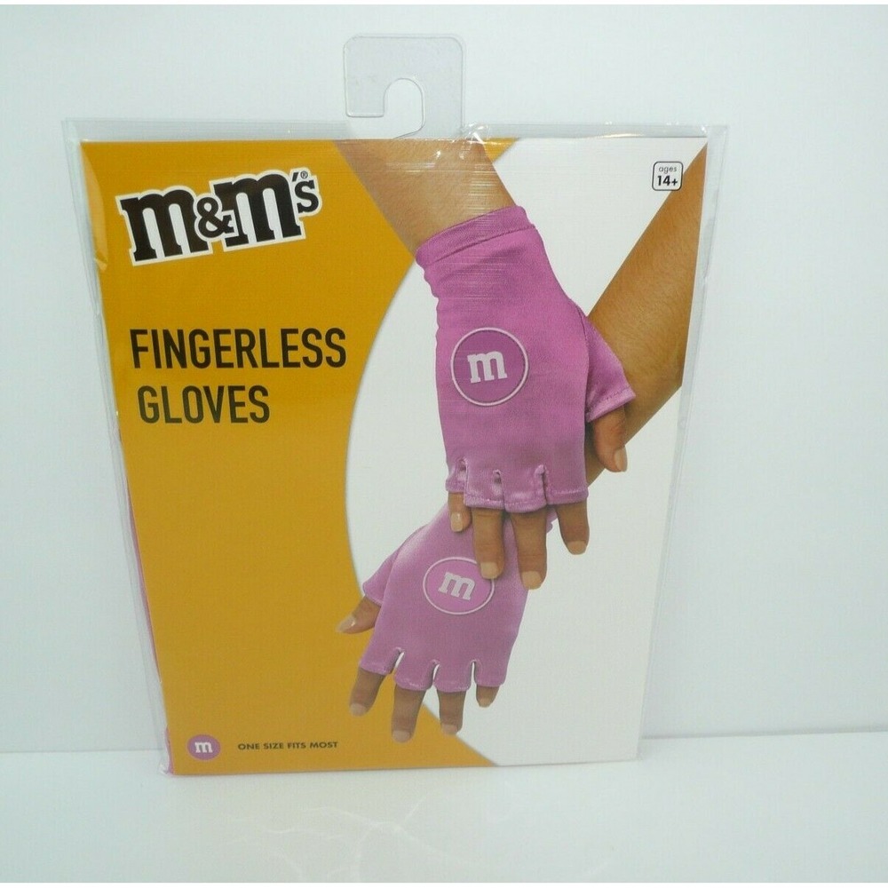 Pink M&M'S 1 Pair of Fingerless Gloves Costume Cosplay OSFM Adult Spirit